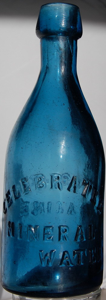 Extremely Rare Pontiled cobalt blue Bliss Mineral Water bottle Racine